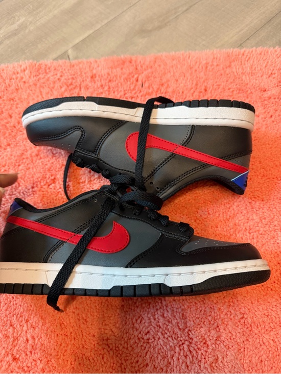 Nike Other - Nike Kids Low-Top Sneakers in Black and Red with Blue Heel Accent